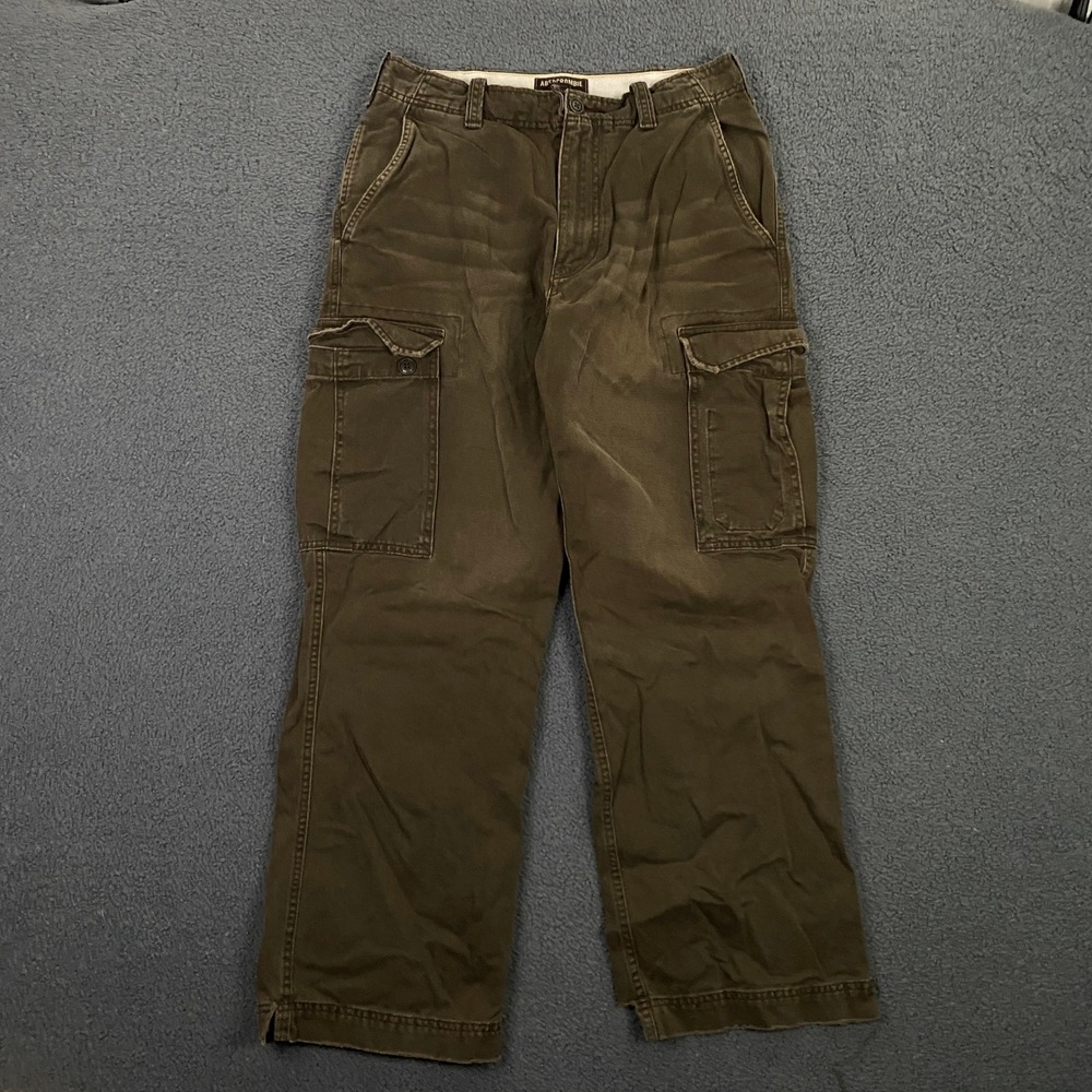 Abercrombie Fitch Cargo Pants Men Size 30 Paratroop Fatigues Heavy Brown VTG Y2K